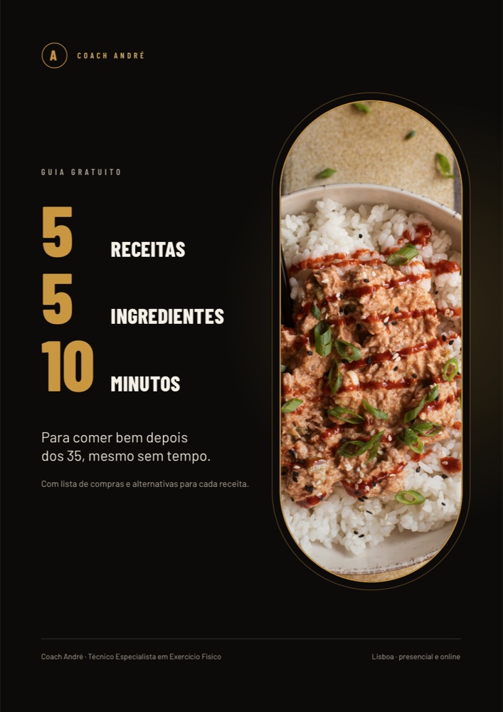 Capa do guia gratuito 5·5·10: 5 receitas, 5 ingredientes, 10 minutos